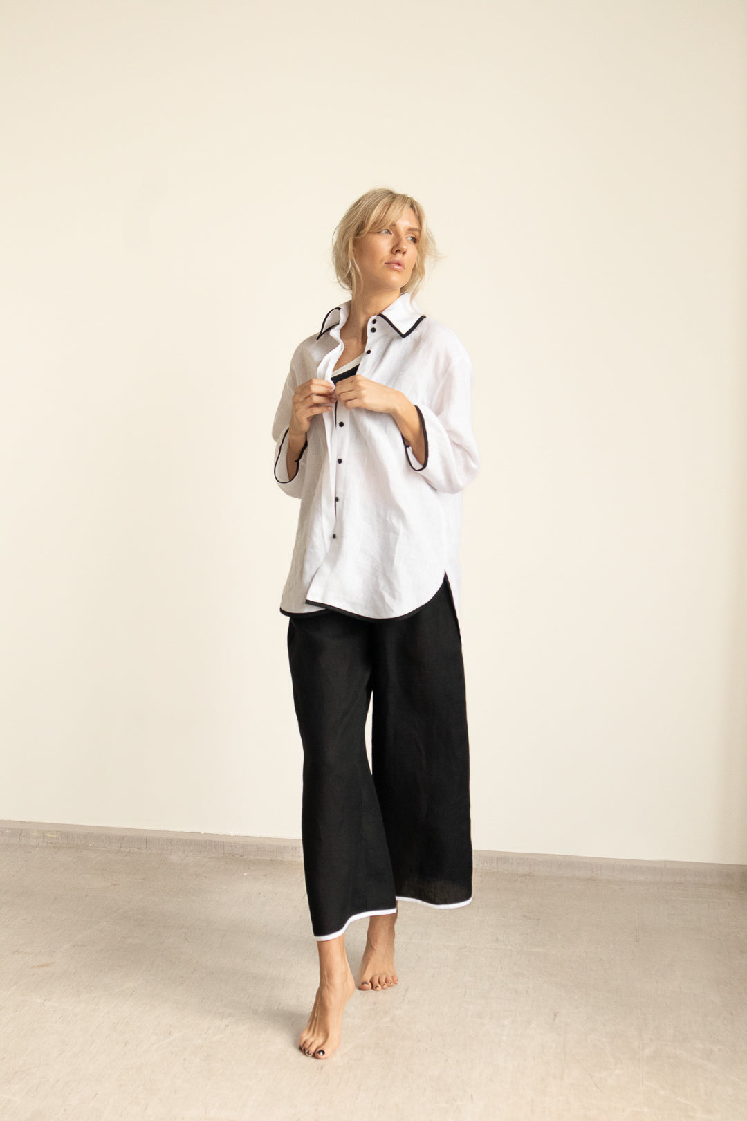 LINEN PANTS BLACK