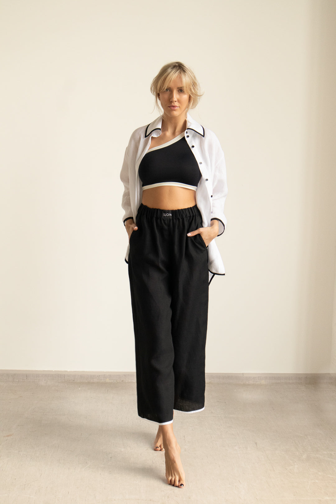 LINEN PANTS BLACK