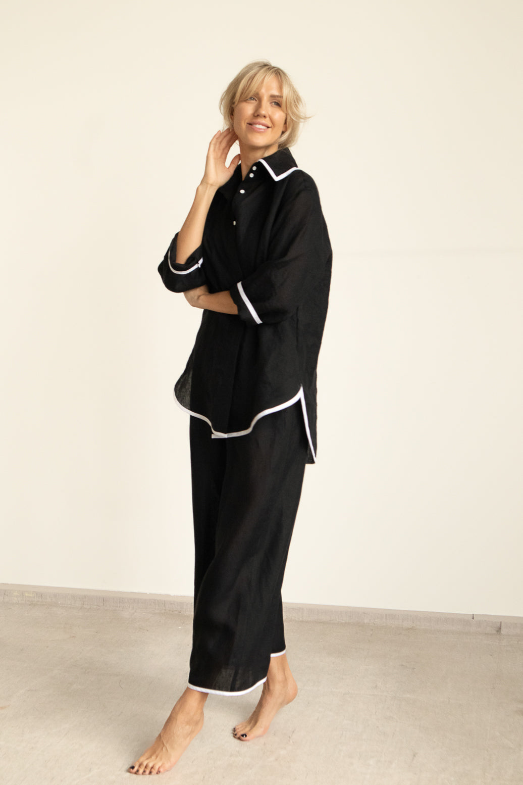 LINEN PANTS BLACK