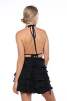 Skirt mini black slow beachwear back