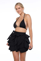 Skirt mini black slow beachwear model