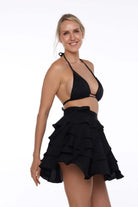 Skirt mini black slow beachwear side