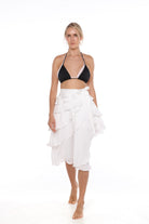 Skirt Midi white slow beachwear model close