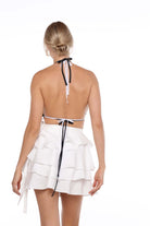 Skirt mini white slowbeachwear back