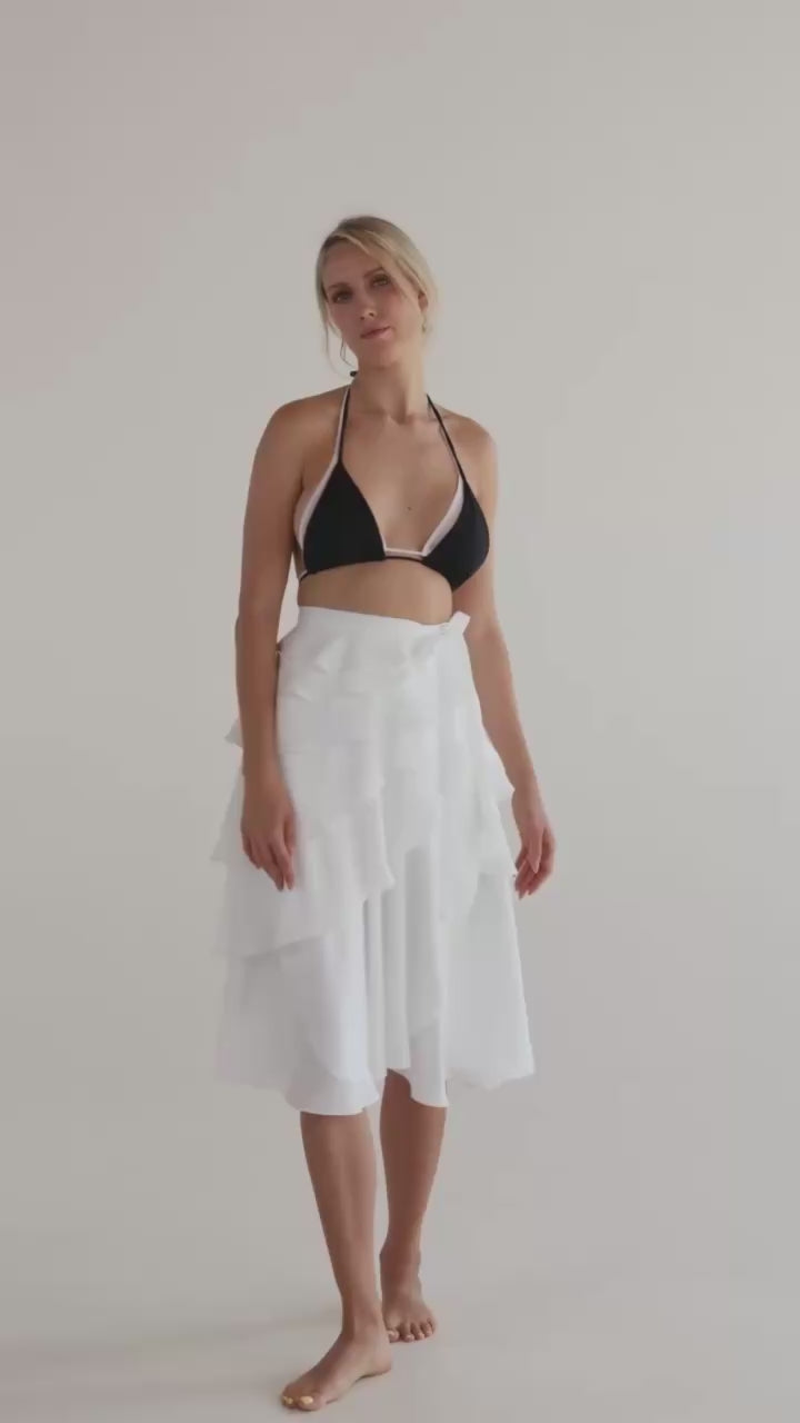 Skirt Midi white slow beachwear side
