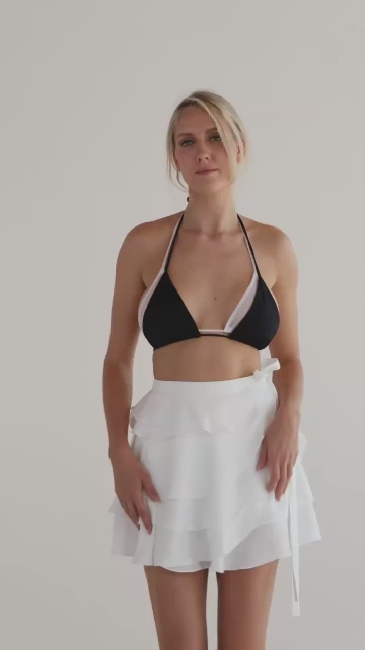 Skirt mini white slowbeachwear front close