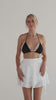 Skirt mini white slowbeachwear front close